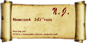 Nemcsek János névjegykártya